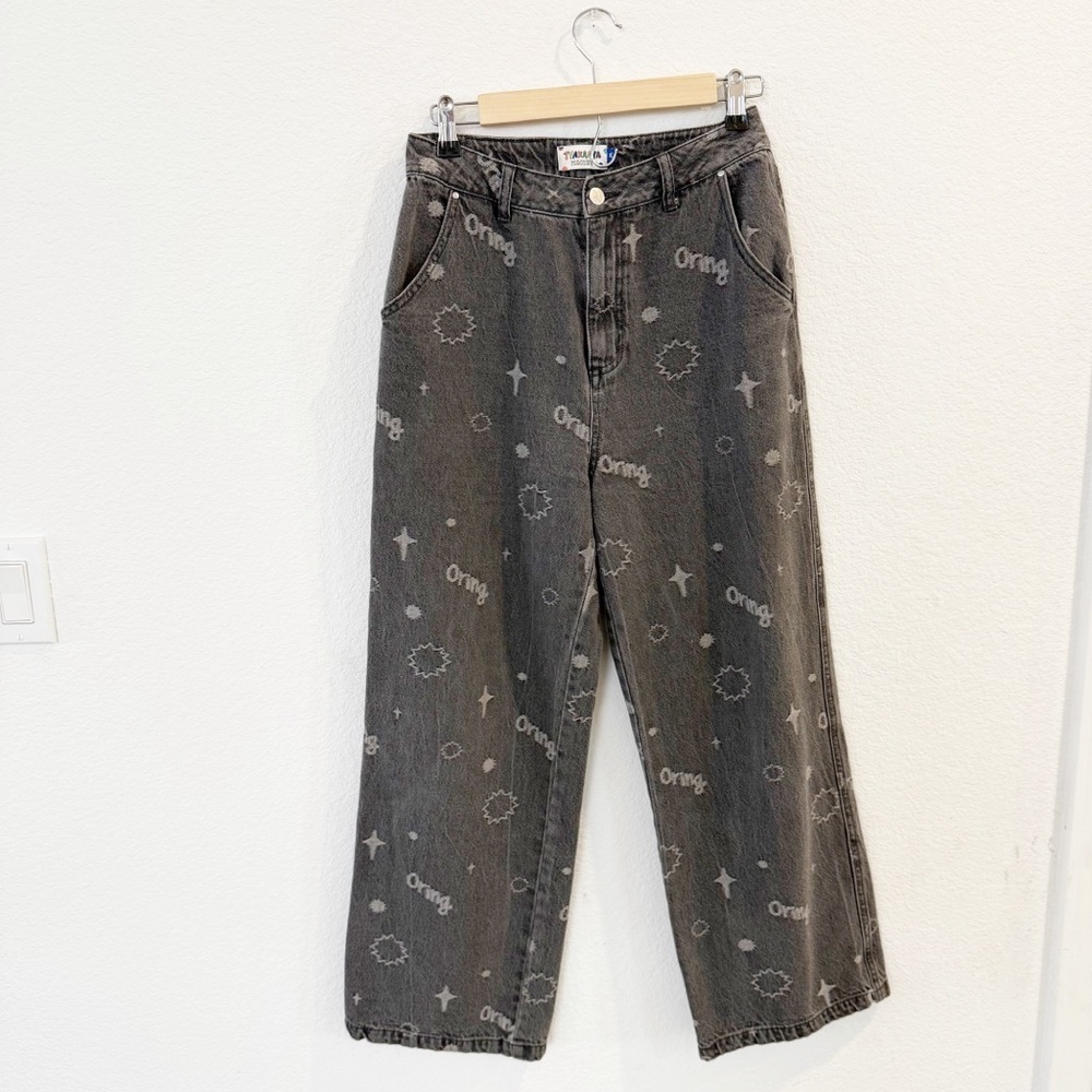 Tyakasha Honey- Grey Wide Leg Jeans - Size M